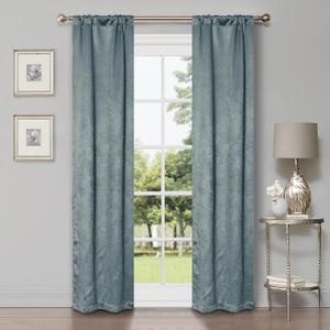 Superior Blackout Curtains, Room Darkening Window Accents, Sunblocking, Thermal, Modern Geometric Waves with Rod Pockets, Curtain Set of 2 Panels, 26 W X 84 L, Teal