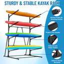 Kayak Storage Rack, Heavy Duty Freestanding Kayak Rack for Garage and Outdoor Storage, Kayak Stand Adjustable for Kayak, Canoe, Surfboard and Paddle Board, 4-Layer
