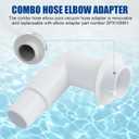 SP11071 Pool Skimmer Vacuum Plate for Hayward Swimming Pool Skimmer SP1089 - Skim Vac 1 1/4 and 1 1/2 Combo Hose Elbow Adapter Exact Replacement for 7-1/4" Above Ground Skimmer Vacuum Plate