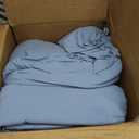 Monbix Queen Comforter Set - 7 Pieces Dusty Blue Prewashed Bed in a Bag Queen Bedding Sets with Comforters, All Seasons Ultra Soft Comforter Bed Set with Sheets,Pillowcases & Shams