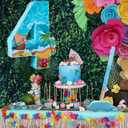 Blue Sea Number 4 Pinata, 16 Inch Hawaii Beach Theme Piñata for 4th Birthday Party Decorations with Stick, Blindfold and Confetti (Blue Sea 4 Pinata)