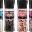 Soeos Spice Seasoning Set of 4, 9.8oz(277.82g), With Integrated Grinders, Salt and Pepper Grinder Set, Pure and Fresh Perfect for BBQ Seasoning Gift Set, Grilling Spice, Herb, Spice & Seasoning Gifts