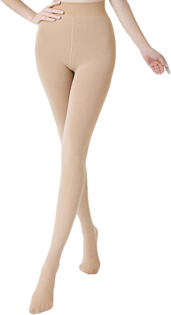 Pnadty Women's High Waisted Velvet Warm Elastic Tights Winter Fleece Lined Thick Leggings Pants (Beige)