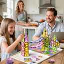 Magnetic Tiles for Kids Ages 4-8, Holiday Building Set with Diamond Surface & Metal Storage Box, 60PCS STEM Learning Toys, Educational Building Gifts for 3-8 Year Olds