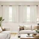 MIULEE Natural Linen Curtains 63 Inch Long 4 Panels Light Filtering Window Drapes with Rod Pocket Back Tab for Living Room Bedroom Farmhouse Decor 42" W x 63" L Inches