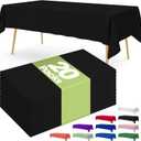 Pureegg Plastic Table Cloth Disposable 20 Pack, 54 x 108 Inch Table Cloths, Graduation Decorations Class of 2025, Graduation Party Tablecloths, Rectangle, Plastic Cover, Leakproof & Sturdy, Black
