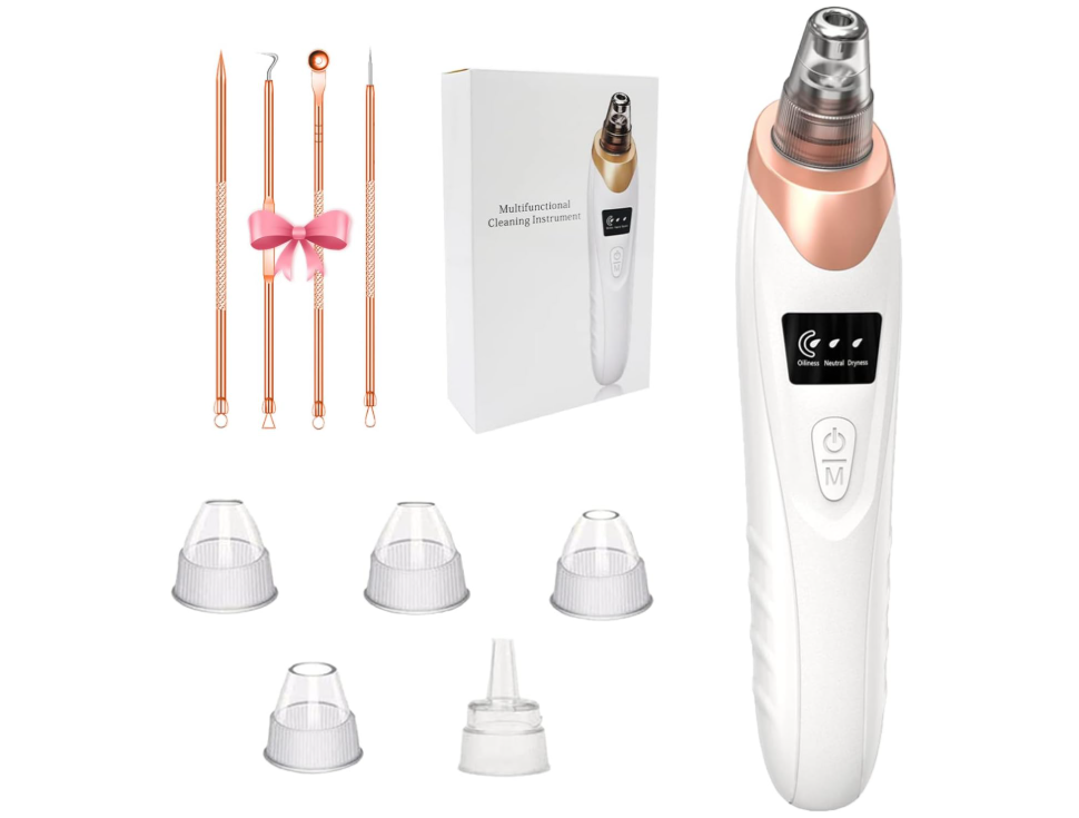 2026 Blackhead Remover Pore Vacuum,Facial Pore Cleaner-5 Suction Power,5 Probes,USB Rechargeable Blackhead Vacuum Kit Electric Pore Vacuum Tool for Adult