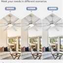 ZMISHIBO 72 inch Smart Aluminium Blade Ceiling Fans with Lights and Remote, Outdoor Large Ceiling Fans with Remote/Alexa/App for Patio Living Room, Nickel Ceiling Fan, 8 Blades