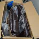 Sweetcrispy Ergonomic Computer Gaming Office Chair Set of 1, Heavy Duty Task Desk Swivel Rolling Chairs with Wheels, Flip-up Arms, Adjustable Height, PU Leather, Dark Brown