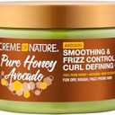 Pack of 2 Creme of Nature Pure Honey Define Hair Food Smoothing & Frizz Control Curl Defining Cream, Defines & Softens Natural Curls, With Avocado Oil, Pure Honey & Coconut Oil, No Crunch Styling, 11.5 oz