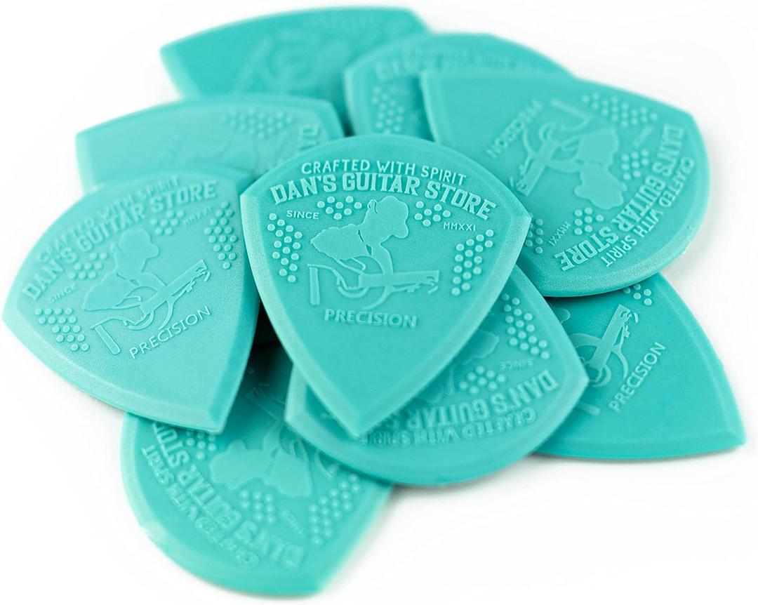 Dan's Guitar Store - Precision Pick - 10-Pack - Grippy Precision High-Visibility Plectrums for Professionals