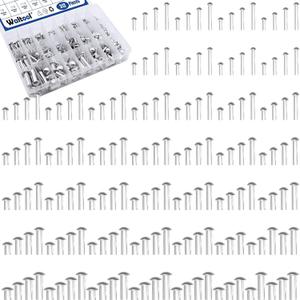 Waltool 312Pcs M2.5 M3 M4 M5 M6 M8  10mm 14mm 20mm 25mm Solid Aluminum Brazier Head Rivets, Round/Dome Head Rivet for Aircraft Trailer Boat Building