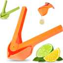 Paoryrb Pack of 2 Premium Lemon Squeezer. Food-Grade Plastic Citrus Juicer with Ergonomic Handle, Convenient & Compact Lime Squeezer with Seed Filter for Lemon, Lime, Orange, Easy to Clean (Green, Orange)