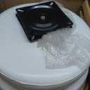 White & Gold Bar Stools Set of 2 Counter Height 24 Inches Swivel Bar Stools for Kitchen Counter Island Backless Modern Gold Barstools Upholstered Faux Leather Round Counter Stools, Off White+Gold