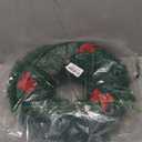 1 Pack Mini Christmas Wreaths for Windows Kitchen Cabinets, 12 Inch Small Christmas Wreath with Red Bows Artificial Christmas Tinsel Wreaths Mini Wreath Xmas Decorations for Home Door Wall Chair Stair