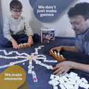 Queensell Mexican Train Dominoes Set Double 15 with Numbers - Dominoes Set for Adults and Family 136 Tiles, 9 Trains, Wooden Hub, 8 Tile Holders, Aluminum Case (D15 Numbers + 8 Holders)