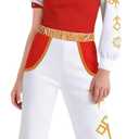 Zombies Costume for Girls, 3PCS Kids Cheerleader Uniform Outfit Halloween Cosplay Party Clothes (5-6 Years, White Pants)
