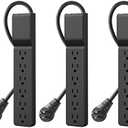 Belkin Power Strip Surge Protector with 6 AC Multiple Outlets - Flat Rotating Plug, 6 ft Long Heavy-Duty Extension Cord for Home, Office, Travel, Computer Desktop & Charging Brick (600 Joules) 1PK