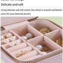2 x Mini Jewelry Travel Box, Italian Velvet Travel Jewelry Storage Box, Small Portable Jewelry Storage Rack, Jewelry Box with Mirror Beads, Women's Travel Jewelry Box, Gift Box (with Mirror)