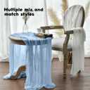 Artoid Mode Boho Cheesecloth Gauze Ice Blue Wedding Table Runner, 120 Inch Seasonal Fabric Kitchen Dining Holiday Table Decor for Home Party Indoor