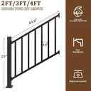 Akenow 36 in H x 4 ft W Porch and Deck Railing Kit,Railing Kit Stair Guard Rail for Deck, Porch, Patio, Balcony and Steps