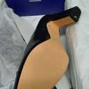 Trary Heels for Women Closed Pointed Toe Chunky Pumps Shoes Women Block High Heels Comfortable Slip-On Dress Office Party Wedding Shoes 3.54" Heel Size 10