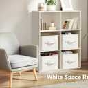 LayerSpace 3 Pack Fabric Storage Bins for Shelves | 11.5x8.75x6.5in Storage Baskets | Fabric Closet Organizers and Storage Bins with Handles Home Organization| Linen Clothes Bins | White & Ivory
