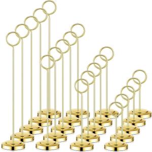 20 Pcs Table Number Holders 4/6/8/10 Inch Place Card Holder Stands Wire Photo Clips Metal Table Card Stands for Centerpieces, Photos, Food Signs, Birthdays, Weddings(Gold)