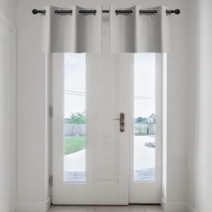 YGO Light Grey Blackout Curtain Tier Valances - Thermal Insulated Short Grommet Curtain Panels Small/Half Window/Kitchen, 29 X 18 Inches, 2 Pieces