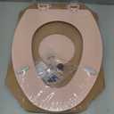 Bemis 1500EC Durable Wood Toilet Seat with Easy Clean Hinges, Made in USA, Elongated, Venetian Pink