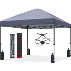 ABCCANOPY Outdoor Easy Pop up Canopy Tent 10x10 with 4 Sandbags, Gray