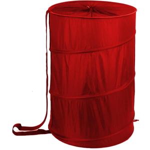 BATTOO Collapsible Laundry Baskets- Foldable Hamper for Laundry Extra Large Pop Up Laundry Hamper 107L with Long Straps Drawstring Clothes Hamper for Bathroom, Campout, Dorm or Travel Red, 17.5"x27"