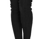 SherryDC Women's Cable Knit Thigh High Socks Winter Boot Stockings Extra Long Over Knee High Leg Warmers (Black)