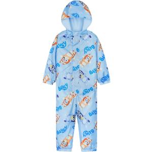 Bluey Girls Rain Suit, Coverall Waterproof Rain Jacket, Breathable Kids Mud Suit with Hood Fleece Lined, Gifts for Kids (3-4T)