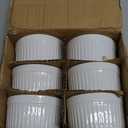 HIC Kitchen Souffle Ramekin, Fine Porcelain, For Baking Custards, Souffles, Casseroles, And Desserts, 8-Ounce Capacity, Set of 6