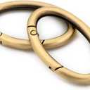 Spring Oval Rings Metal Oval Carabiner Snap Clip, 10 PCS Buckle for DIY Key Chains, Bags, Purses (1 1/2",Brushed Brass)