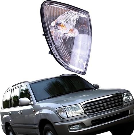 Right Corner Lamp Indicator Light Turn Signal Lamp Chrome Compatible with 1998-2005 Toyota Land Cruiser SUV FJ100 LC100 W/Bulbs Replace 81510-60490