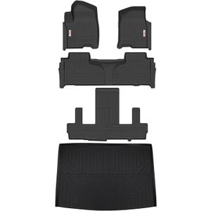 Tesson Floor Mats & Trunk Mat for Chevy Chevrolet Suburban/GMC Yukon XL/Cadillac Escalade ESV 2021-2025 2026 7 Seat, All Weather Protection Accessories Custom Full Set Liners Include 1st 2nd 3rd Row