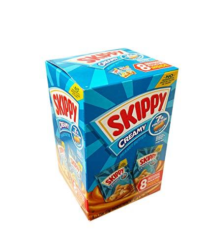 Skippy New Ceamy Peanut Butter Spread On-the-Go 8 Mini Pouches, 8Pack (Creamy), Best By August 30 2025