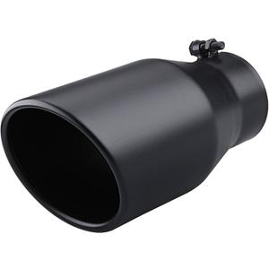 LCGP 4" inlet Diesle Exhaust Tip, 6" outlet, 12" Long Truck Tailtip, Rolled Angel Design, Polished Finished