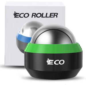 iECO Cold Massage Roller Ball - Ice Roller Ball for Muscles Deep Tissue, Cold & Heat Therapy, Plantar Fasciitis Roller (3.15 Inch, Black+green)