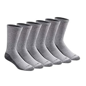 Dickies Men's Dri-Tech Original Moisture Control Crew Socks, Grey (6 Pairs), Large