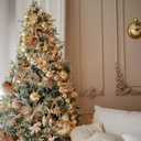 50pcs Khaki Velvet Bows for Christmas Tree - 5x7 Inch Pre-Tied Holiday Bows for Tree,Wreath,Gift Wrapping & Decor (3/8"Width)