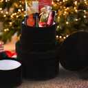 GnFlus Black Gift Boxes with Lids for Presents Set of 3 Round Velvet Nesting Gifts Box for Arrangements Flowers Wedding Birthday Mothers Valentines Day Bridesmaid Christmas Party Anniversary, Black