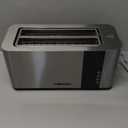 Mueller UltraToast Full Stainless Steel Toaster 4 Slice, Long Extra-Wide Slots for Bagels and Waffles, 6 Browning Levels, LED Display, Cancel/Defrost/Reheat Functions & Removable Tray, Kitchen Gadgets