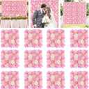 Pink Flower Wall Backdrop 12 Pcs Artificial Flower Wall Panels Silk Rose Flowers for Backdrops Pink Artificial Floral Backdrop Walls for Birthday Party Wedding Decor