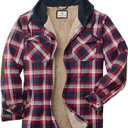 Legendary Whitetails Men's Hooded Shirt Jacket Plaid Flannel Berber Lined Polyfill Insulated Size LG