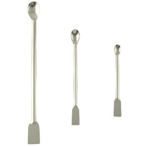 RLECS 3PCS 2 in 1 Stainless Steel Spoon Round Head Square Tail 16/20/30cm Each Lab Sampling Spoon Mixing Spoon Flat Head Multi-Purpose Spoon Bottle Scooping Spoon Stirring or Levelling Spoon