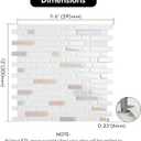 Lovdeco Glass Strip Mosaic Tiles, White Crystal Glass Backsplash for Kitchen Bathroom Shower Wall, Polished, 5 PCS, 4.8 SQ.FT. (Mesh)