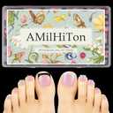300PCS Long Square French Tip Toe Nail Tips for Wide Long Toenails, Soft Rose 10-Color Matte Full Cover Press-On Toenails, 15 Sizes that Finally Fit for DIY French Pedicure & Nail Salon